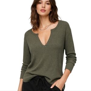 Aritzia TNA Alder Thermal Waffle Slouchy Goblincore Womens Small Cozy Cotton Y2K